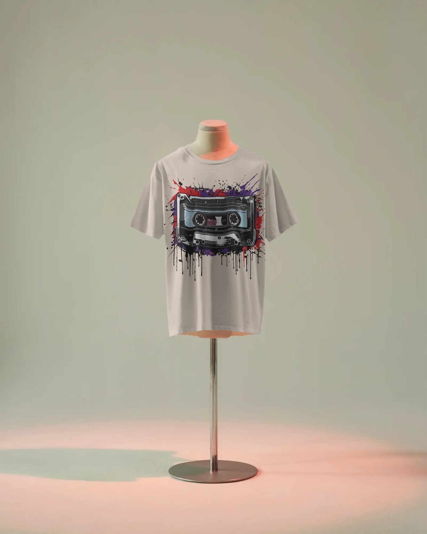 "Retro Vibes" Cassette Tape Oversized T-Shirt – Vintage Music Style Unisex Tee