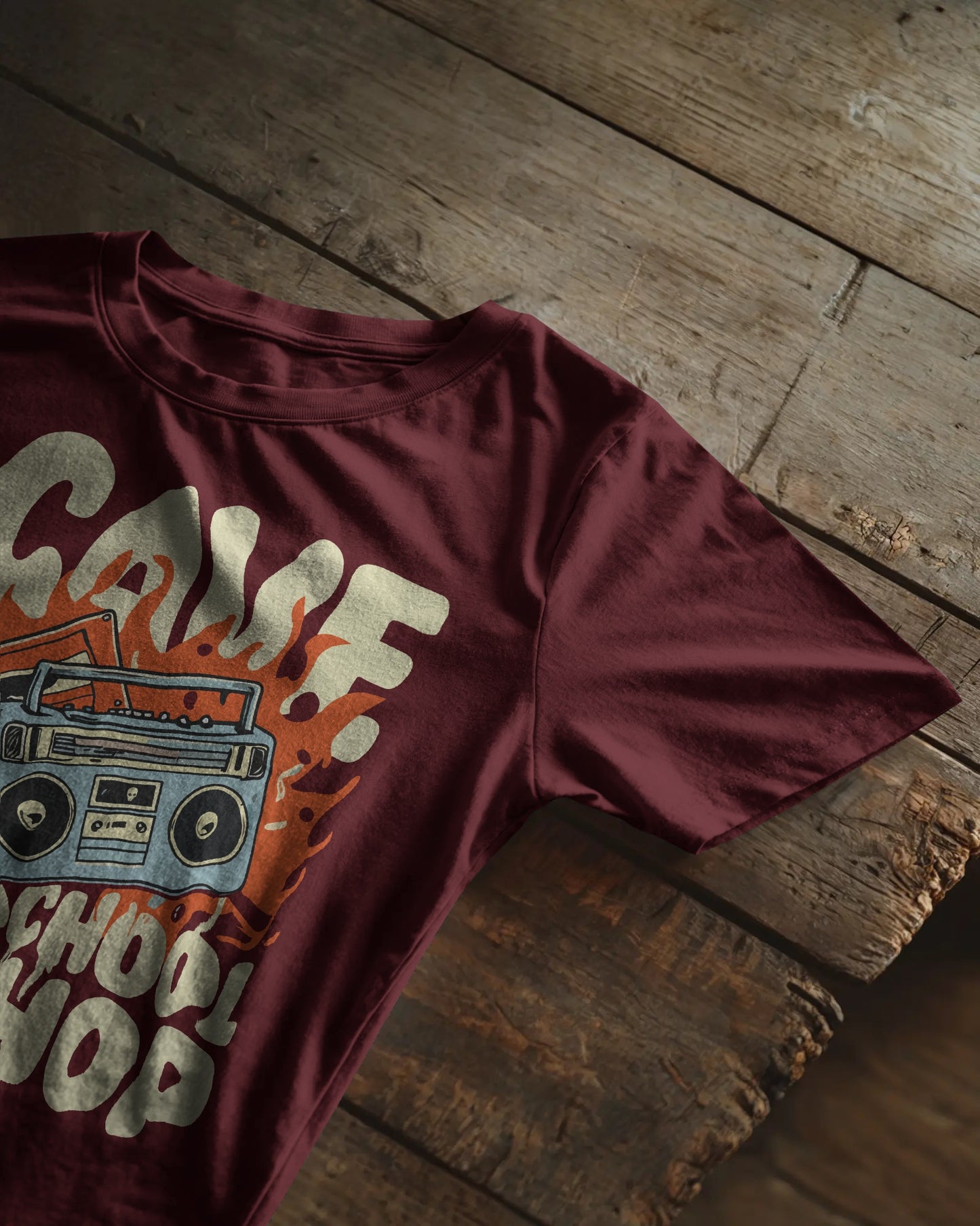 CAVE Old School Hip Hop Oversized T-Shirt – Retro Boombox Graphic Tee for Men & Women