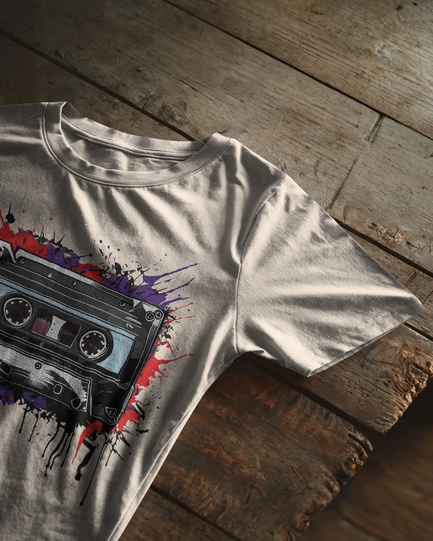 "Retro Vibes" Cassette Tape Oversized T-Shirt – Vintage Music Style Unisex Tee