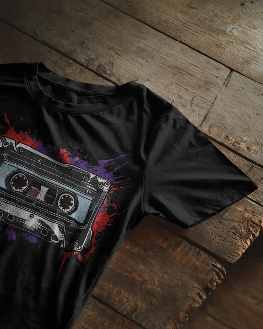 "Retro Vibes" Cassette Tape Oversized T-Shirt – Vintage Music Style Unisex Tee