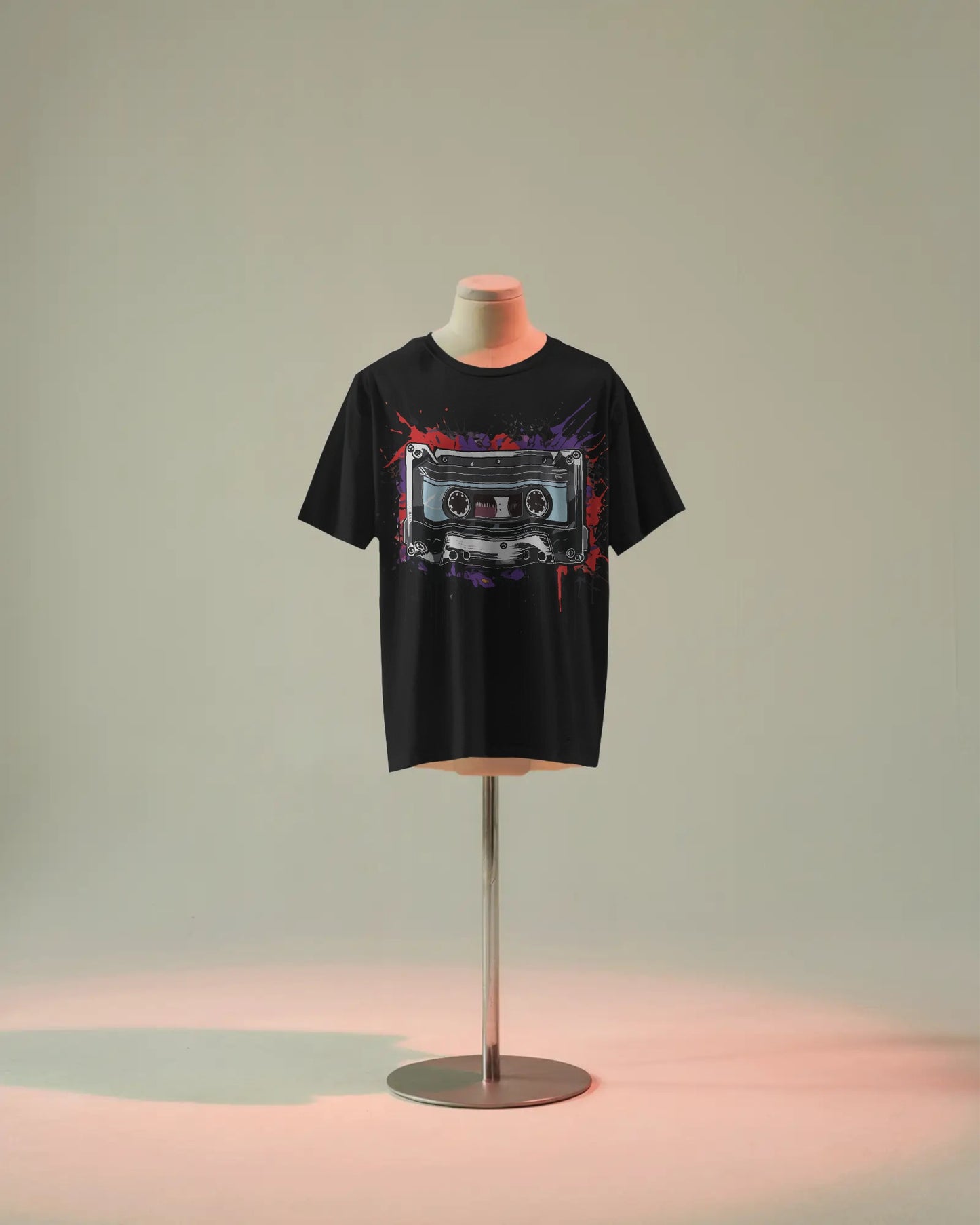"Retro Vibes" Cassette Tape Oversized T-Shirt – Vintage Music Style Unisex Tee